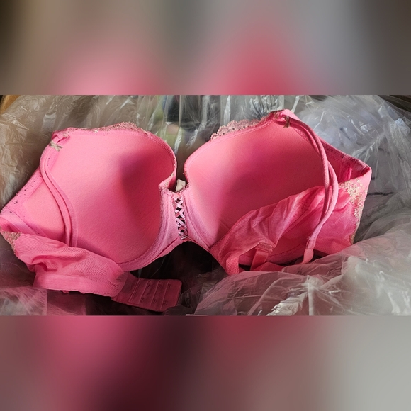 Victoria’s Secret Rare Padded Demi Vintage Pink Gold Lace Push Up Bra 38C RGUC - Picture 10 of 10